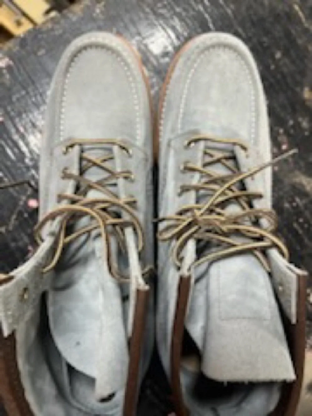 Men's Light blue Suede Lace-Up Boots dusty blue 8800